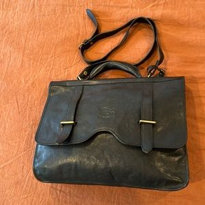 Like New Black Il Bisonte Black Messenger Bag - Vintage